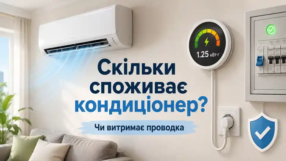Кондиціонер, лічильник електроенергії, розетка та електрощиток квартири