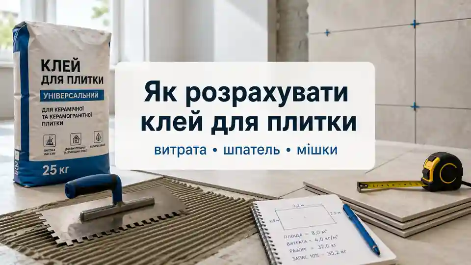 Розрахунок клею для плитки за площею, витратою суміші та розміром зубчастого шпателя