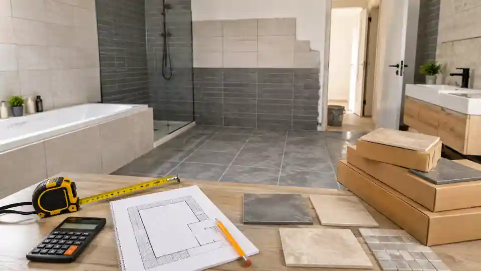 Розрахунок плитки для стін і підлоги ванної кімнати з урахуванням запасу, підрізання та кількості упаковок