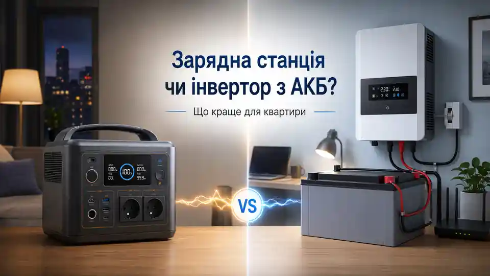 Зарядна станція та інвертор з акумулятором для квартири
